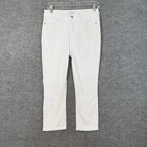 Judy Blue Jeans Womens 5/27 White Skinny Fit Crop Straight Leg Casual